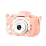 XO XJ01 Παιδική Κάμερα Διπλού Φακού με Κάλυμμα Σιλικόνης (Ροζ)  και δώρο tablet ζωγραφικής