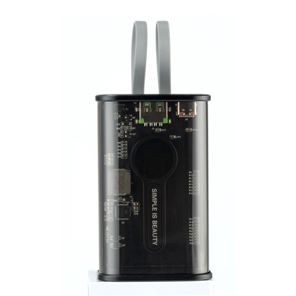 21311-1000x1000h XO PB307 ΔΙΑΦΑΝΟ POWERBANK QC22.5W/PD20W ΜΕ ΕΝΣΩΜΑΤΩΜΕΝΟ ΚΑΛΩΔΙΟ TYPE-C, Lightning ΚΑΙ ΟΘΟΝΗ, 20000mAh - Image 1