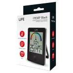 LIFE iTemp Black Ψηφιακό θερμόμετρο / υγρόμετρο εσωτερικού χώρου με ρολόι και έγχρωμη απεικόνιση επιπέδου υγρασίας, σε μαύρο χρώμα. - Image 4