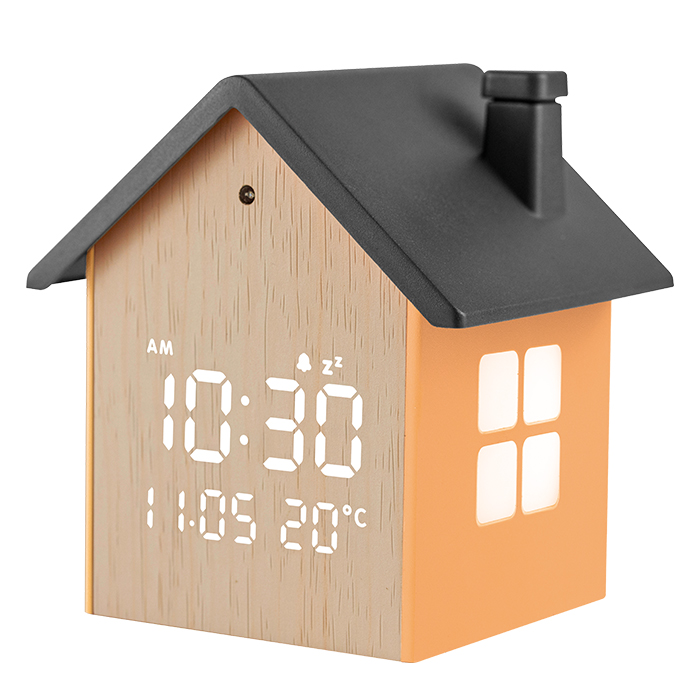 221-0453 Ψηφιακό ρολόι / ξυπνητήρι σπιτάκι, με οθόνη LED και φωτάκι νυκτός - Image 1
