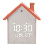 Ψηφιακό ρολόι / ξυπνητήρι σπιτάκι, με οθόνη LED και φωτάκι νυκτός PEACH - Image 2
