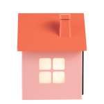 Ψηφιακό ρολόι / ξυπνητήρι σπιτάκι, με οθόνη LED και φωτάκι νυκτός PEACH - Image 3