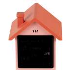 Ψηφιακό ρολόι / ξυπνητήρι σπιτάκι, με οθόνη LED και φωτάκι νυκτός PEACH - Image 4