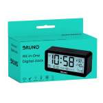BRUNO ξυπνητήρι BRN-0128 με μέτρηση θερμοκρασίας και υγρασίας, μαύρο - Image 2