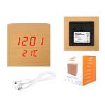 LTC ψηφιακό ρολόι LXLTC04 με ξυπνητήρι & θερμόμετρο, επιτραπέζιο, καφέ - Image 3