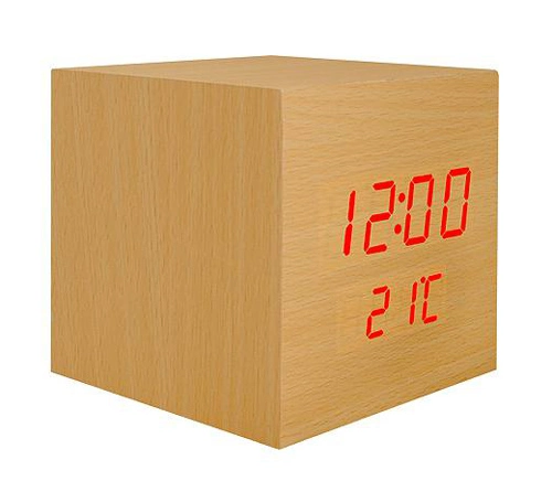 LXLTC04 LTC ψηφιακό ρολόι LXLTC04 με ξυπνητήρι & θερμόμετρο, επιτραπέζιο, καφέ - Image 1