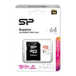 SILICON POWER κάρτα μνήμης microSDXC Superior, 64GB - Image 2
