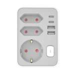 Technik Professional Πρίζα Επέκτασης 3 Θέσεων + 2 x USB-C + 2 x USB-A + Διακόπτης