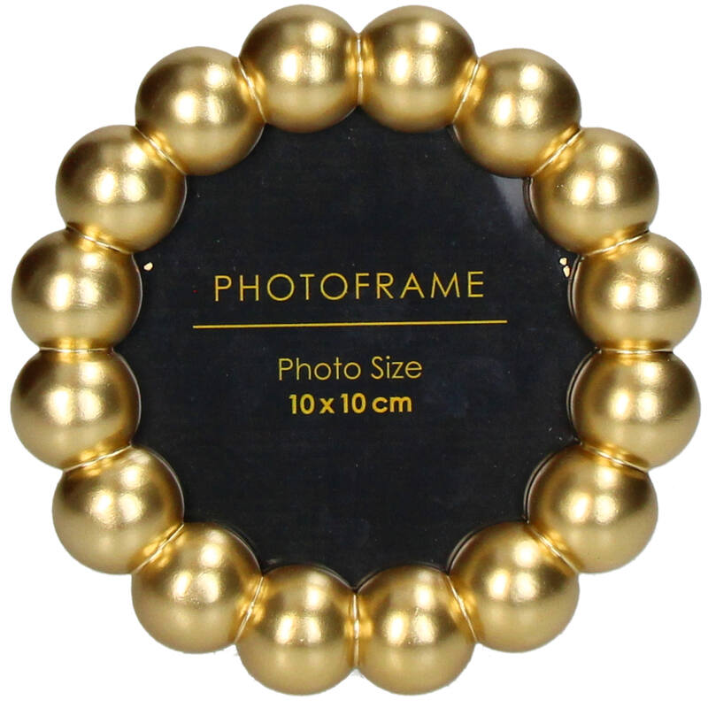 KAL-5374 Κορνίζα Beads Πολυρητίνη Χρυσή 10x10εκ. - Image 1