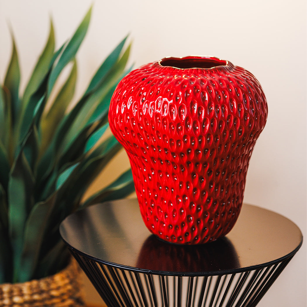 koart-strawberry-red KOART| Strawberry Κόκκινο Κεραμικό Βάζο 22.5Χ25CM - Image 1